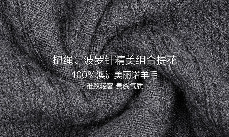 Ông vải nam áo len mới của nam giới đứng cổ áo jacquard tinh khiết áo len nam len t