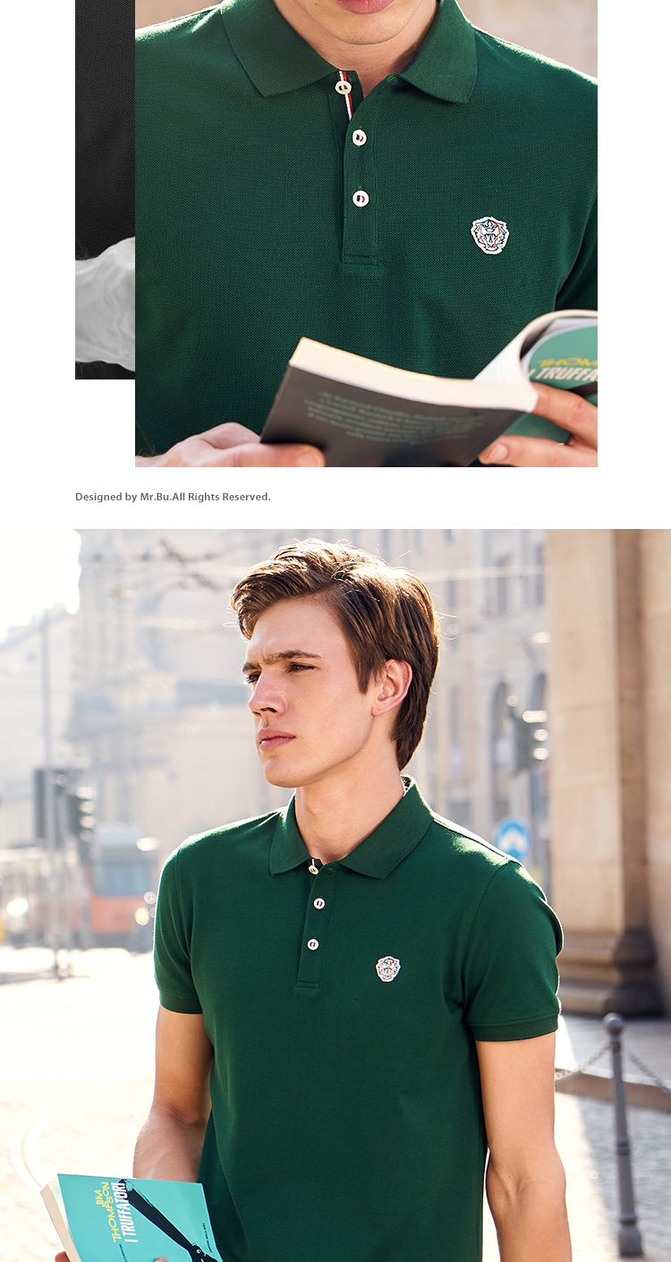 Mr. Cloth Áo sơ mi đơn giản kiểu Mỹ Áo thun nam ngắn tay mùa hè Bố trung niên Áo thun nam âu yếm polo trắng
