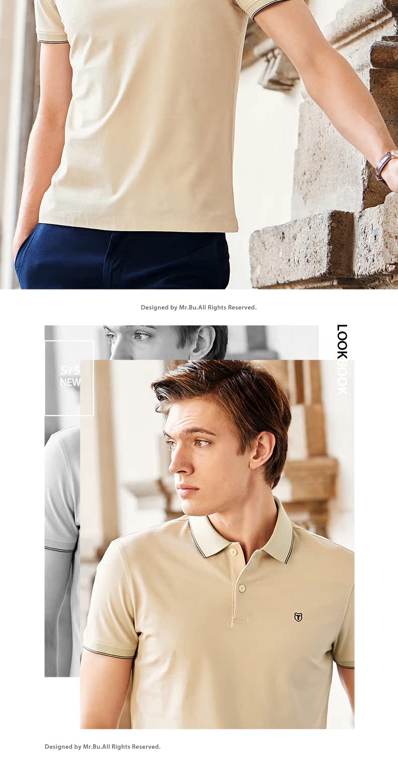Áo sơ mi nam tay ngắn T 2018 mùa hè Mới tươi tắn và thanh lịch Áo sơ mi POLO nam tính shop bán áo thun nam có cổ