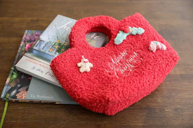 Plush tote bag Christmas cartoon handbag carrying bag birthday Christmas present