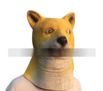 Halloween latex mask performance props Performance headgear Akita dog dog mask
