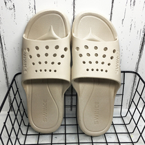 Fashion home indoor non-slip bath slippers men summer plastic soft word hollow round hole European version student bedroom