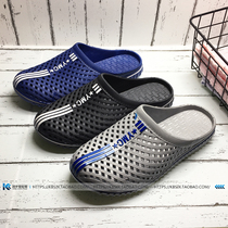 Baotou mens soft bottom hole shoes non-slip sandals breathable outdoor slippers Birds nest half-drag rubber sandals summer