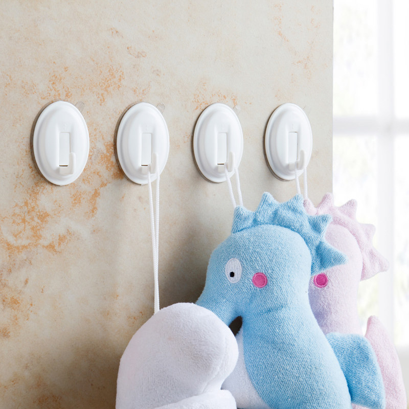 Meike-free punching hook porch entrance door strong seamless schoolbag sticky hook buckle removable suction cup