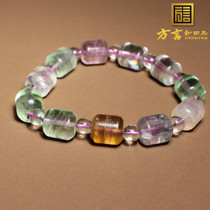 Dialect Hetian Jade Boutique Features Jiangxi Dean Original Mine Multicolored Fluorite Cylindrical Bracelet A2