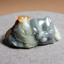 Crazy dialect Hetian jade Xinjiang delicate sugar blue and white Tang Sancai first line sky old rich pendant pendant w1