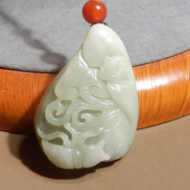 Loss of Ma Dialect Hetian Jade Boutique Large Leak Leaving Piper Holes Green White Jade Seed Material Rich Jia Tianxia Pendant Pendant R8
