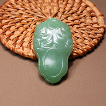 Crazy dialect Hetian jade boutique features Russian jasper pink and blue two-color material animal face auspicious beast small pendant N3