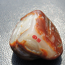 Dialect brand giant and pretty color famous jade all wrapped in jujube red skin white jade gold wrapped with silver seeds material brocade ash pile handle piece R