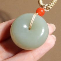 Shocking Dialect Brand Special Grade Xinjiang Hetian Jade Delicate Oily and Finished Blue Tone Safety Buckle Pendant X