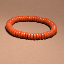 Im crazy about dialect quality Yunnan Baoshan raw stone ore persimmon red south red agate 7mm tablet bracelet H8