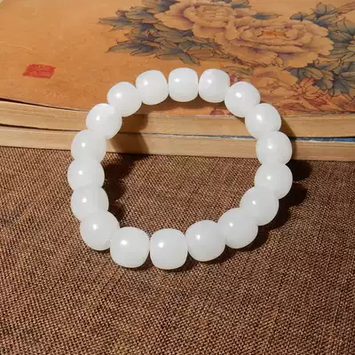 Dialect Hetian Jade special offer only 180 yuan Laokeng Qinghai mountain material White jade old bead bracelet 11mm bracelet X