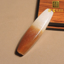 I was stunned by the exquisite Hetian jade with fine sugar and white jade oily half-mountain and half-water cornucopia pendant h0