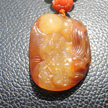 Dialect Brand Julei Rare Yellow Famous Hongqin Leather First-line Heavenly Chicken Oil Topaz Seed Material Zodiac Dragon Pendant R