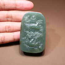 Big action dialect and Hetian jade boutique release huge leakage Xinjiang Qiemo Blue Ribbon Sugar Auspicious Ruyi Dragon Pillar Belt Buckle N3