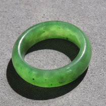 Too late there will be no dialect Hetian jade Russian old pit material delicate Zhengyang green jasper 18mm ring ring R6