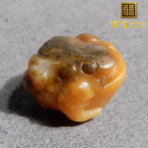 Qianma dialect high-quality Hetian jade wearable grade Tanghe Huangqin white jade seed material three sets of golden toad pendant bag hanging w1
