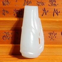 Popular dialect Hetian jade boutique features wear-grade Qinghai material leaking white jade steadily rising pendant S2