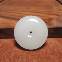 Stunned dialect Hetian jade boutique Qinghai material oily and delicate mutton fat white jade safety buckle pendant pendant h2