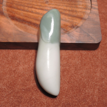 Stunned. Hotan jade boutique Xinjiang Yulong River two-color white skin Shazao green seed material raw stone toy material can be inlaid with h2