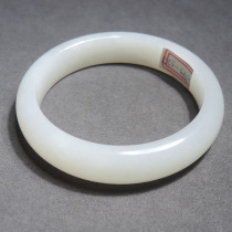 Fried dialect Hetian jade treasure wearable quality Qinghai material warm and delicate white jade inner diameter card 55mm bracelet R1