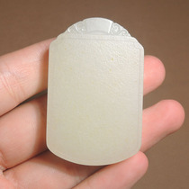 I was shocked by the dialect Hetian jade Xinjiang special hanging gold skin with pores white jade seed material Ping An brand pendant pendant h7