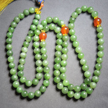 Hot dialect boutique Hetian jade collection Russian old pit apple green jasper round beads 10mm necklace bracelet R6