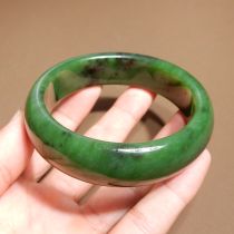 Hi Fantian Dialect Hetian Jade Boutique Russian Laokeng Jasper Spicy Green Inner Diameter 60mm Jade Bracelet A5