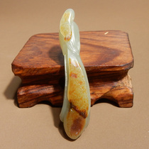 Dialect Xinjiang Yulong River green and white jade seed material sprinkled with gold skin high fat and high waxy magnolia pendant neck w4