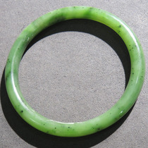 Shocking Dialect Hetian Jade Boutique Russian Laokeng Jasper Spicy Green Delicate Inner Diameter Card 59mm Bracelet R6