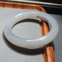 Crazy dialect Hetian jade collection quality Qinghai material ice bottom white jade bottom floating violet 54mm bracelet R1