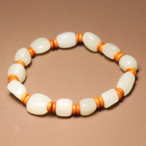 Sensational Hetian Jade Boutique Collection Grade Xinjiang Fine White Jade Seed Raw Stone Whitening Bracelet O