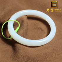 Dialogue and Tian Yu boutique wear grade Qinghai old pit material oil lubricated fine white jade 53mm Ms. X5