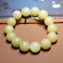 The dialect brand Hetian jade boutique features Xinjiang Qiemo yellow mouth material card 15mm bracelet N