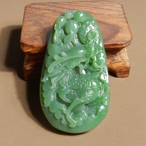 Dialect Hetian Jade Wearing Delicate Russian Laokeng Jasper Mountain Fruit Green Dragon Traveling the World Pendant X6