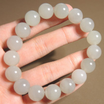 Dialect quality Hetian jade rare old pit ice bottom half mountain half water Qinghai material smoke purple card 12mm bracelet bracelet s2