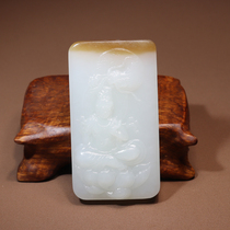 Hot dialect quality Hotan jade Russian oily old pit sugar white jade Pudu Guanyin pendant pendant O2