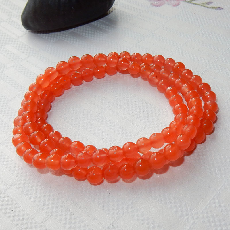 Ex-gratia RMB268  Original Brand Featured Combined Cherry Red Agate Round Pearl 6mm Necklace Handmade for men and women L