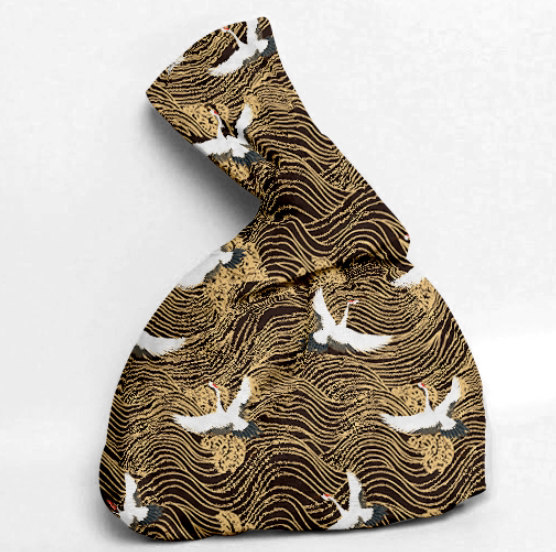 Federal walking horse and wind wristwatch bag (cranes)