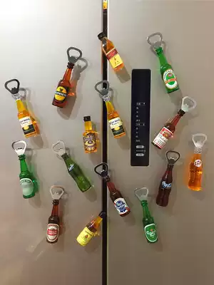 Douyin 3d three-dimensional beer bottle opener magnet refrigerator sticker screwdriver creative fun Trinker magnet Corona