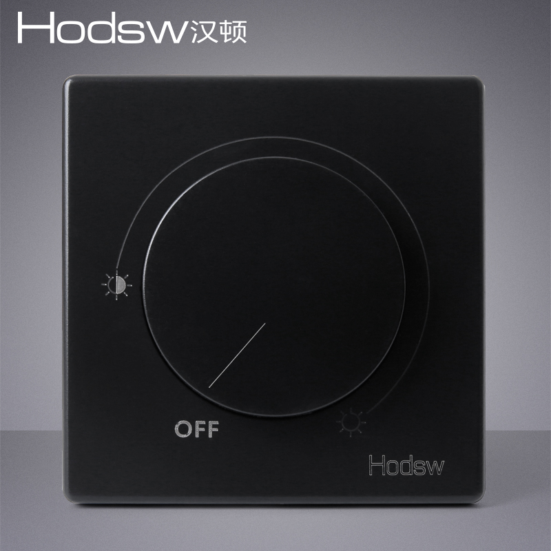 Semiconductor control rectifier dimmer switch LED light 500W brightness light and dark knob Bed light stepless dimmer Matte black