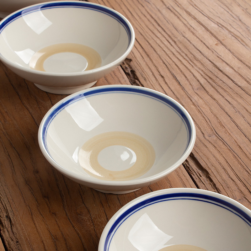 Clay Pottery Full-Glazed Hot Pot Seasoning Bowl, White Special Bowl for Braised Pork, Steamed Dishes, Dipping Sauce Bowl, Coarse Pottery Noodle Bowl, Traditional Clay Bowl