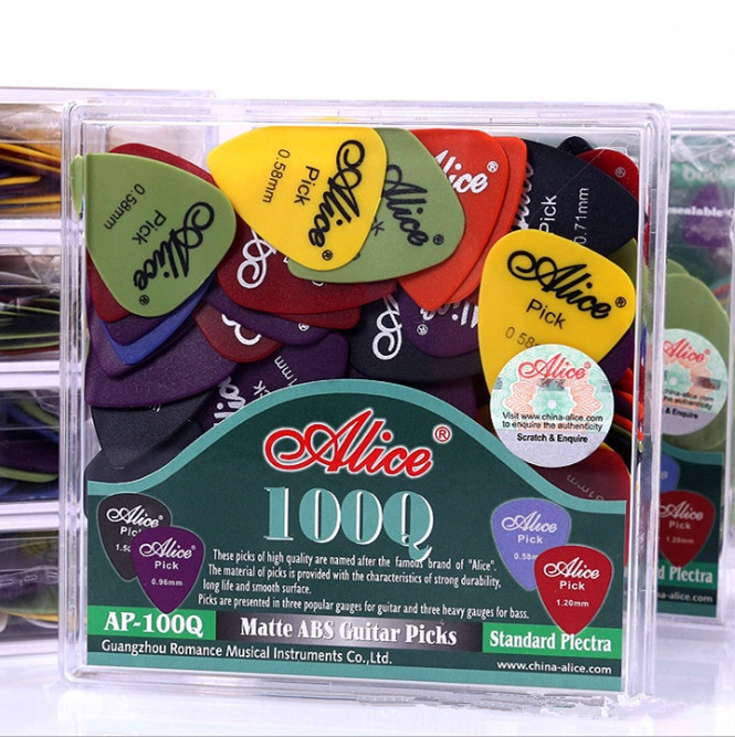 Alice Alice Guitar Plucket Box Dress Frosted Anti Slip ABS Folk Guitar Sweep String spring sheet Pick Multi thickness