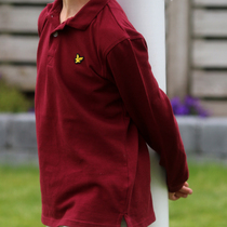 JJ Outlet Raw Goods Pearl Ground Cotton Wine Red collar Long sleeves T-shirt full cotton long sleeve POLO shirt