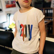 Mid-boy super affordable male and female child neutral Summer thin section full cotton printed cartoon short sleeve T-shirt half sleeve blouse