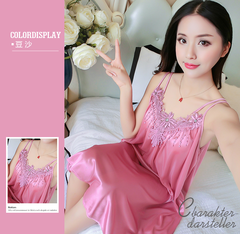 Cộng với phân bón xl nightdress nữ chất béo mm200 kg mùa hè sling sexy băng lụa ren dài chiffon đồ ngủ