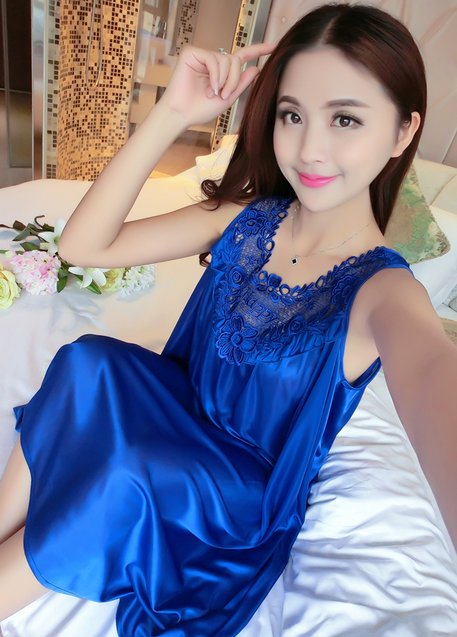 Nightdress nữ mùa hè sexy băng lụa ngắn- tay kích thước lớn phụ nữ mang thai chất béo mm lỏng đoạn dài 200 kg mang thai thời gian mỏng đồ ngủ