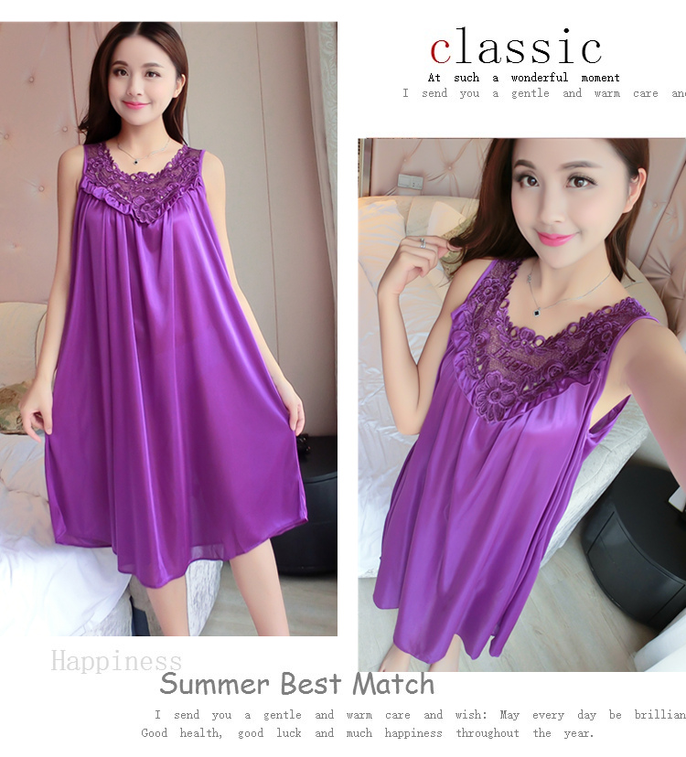 Nightdress nữ mùa hè sexy băng lụa ngắn- tay kích thước lớn phụ nữ mang thai chất béo mm lỏng đoạn dài 200 kg mang thai thời gian mỏng đồ ngủ