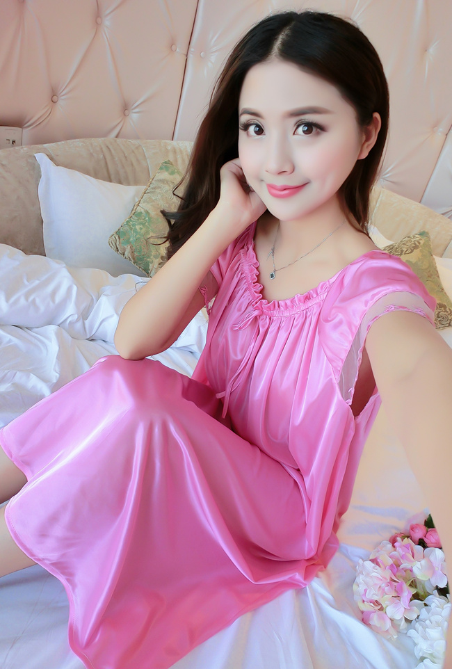 Nightdress nữ mùa hè băng lụa sling sexy kích thước lớn chất béo mm dài chiffon lỏng 200 £ dễ thương mùa hè đồ ngủ