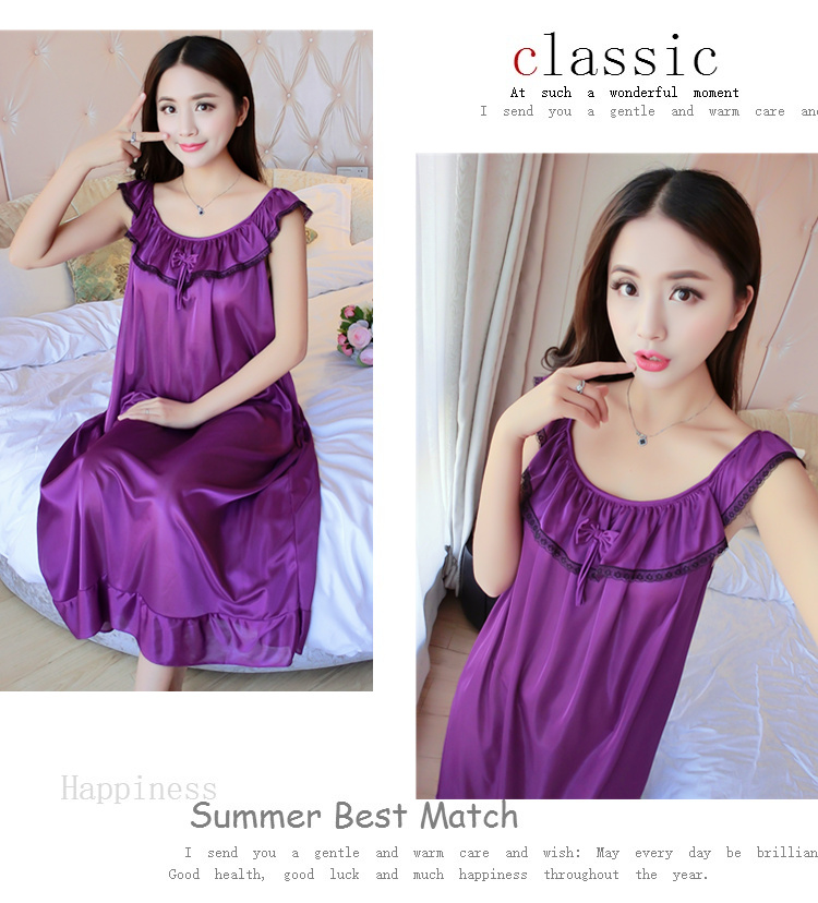 Nightdress nữ mùa hè sexy băng lụa ngắn- tay kích thước lớn phụ nữ mang thai chất béo mm lỏng đoạn dài 200 kg mang thai thời gian mỏng đồ ngủ